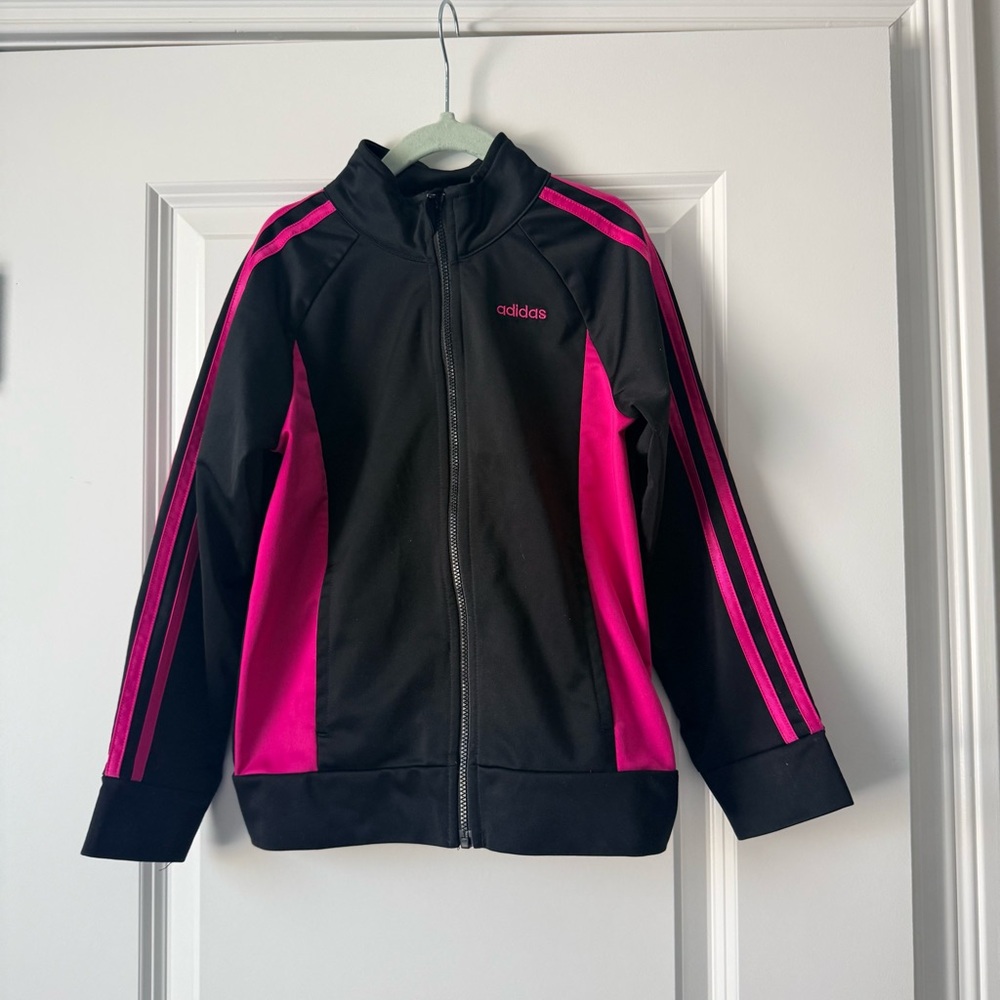 Adidas Kids Jacket in Black and Pink